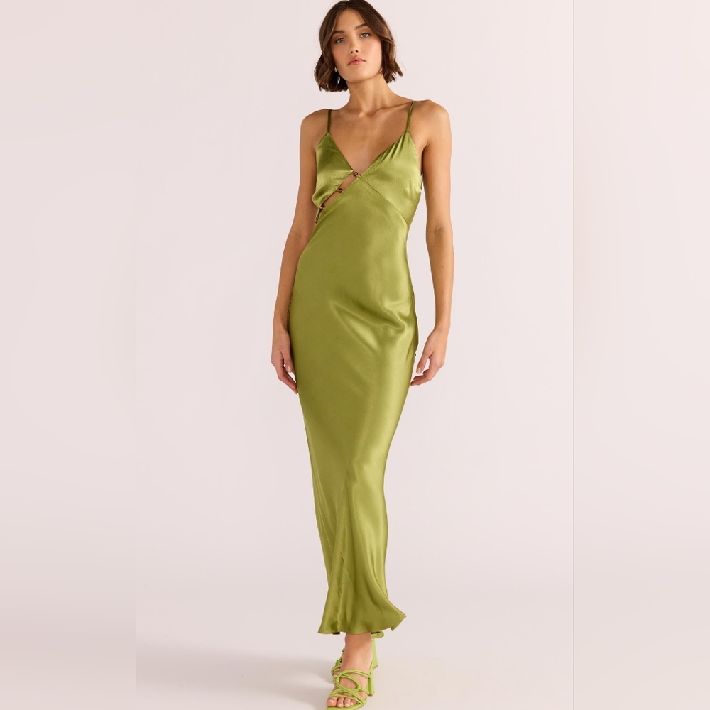 REVOLVE Olympia Bead Midi Green Dress Small